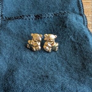 Franklin Mint Gold Teddy Bear Studs